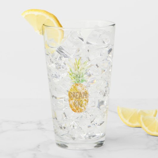 Aqua Yellow Pineapple Gold Dream Glas (Voorkant ijs)