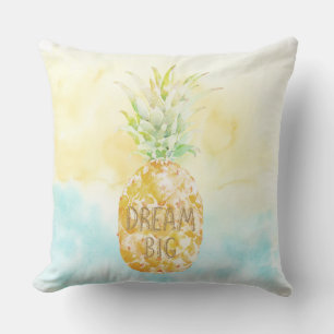 Aqua Yellow Pineapple Gold Dream Kussen