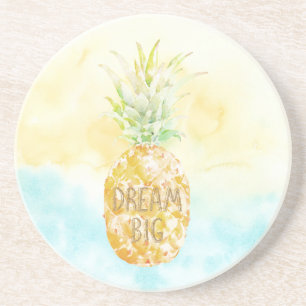 Aqua Yellow Pineapple Gold Dream Zandsteen Onderzetter