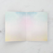 Aqua Yellow Pink Waterverf Inspirerend Unicorn Kaart (Binnen)