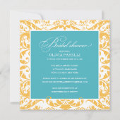 AQUA & YELLOW SHOWER | VRIJGEZELLENFEEST INVITE KAART (Voorkant)