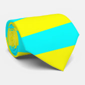 Aqua & Yellow Stripes Stropdas (Opgerold)