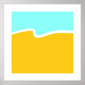 Aqua Yellow Wave Color Block Poster (Voorkant)
