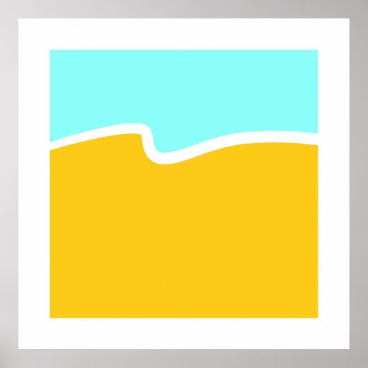 Aqua Yellow Wave Color Block Poster (Voorkant)