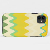 Aqua Yellow White Wavy Stripes Pattern Case-Mate iPhone Case (Achterkant (horizontaal))