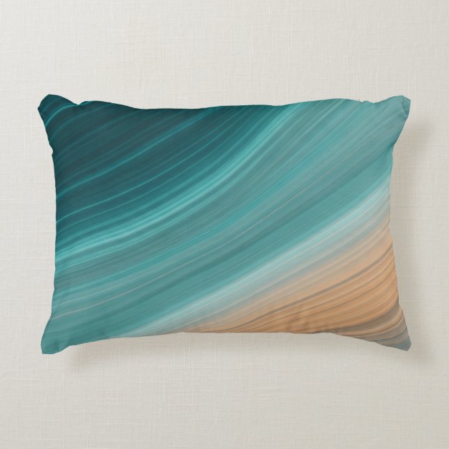 Aqua Zandstroom Accent Kussen (Voorkant)