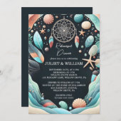 Aqua Zandwerk Gestapeld Zeeen repetitie Diner Kaart (Voorkant / Achterkant)