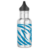 Aqua Zebra print Monogram Waterfles (Links)