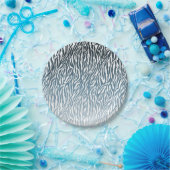 Aqua Zebra Print Ombre Papieren Bordje (Feest)