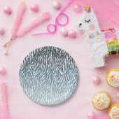 Aqua Zebra Print Ombre Papieren Bordje (Feest)