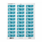 Aqua zee blauw monogram terugkeeradres etiket (Full Sheet)