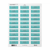 Aqua Zee Blauwe Glitter Sparkle Feest Uitnodiging Etiket (Full Sheet)