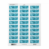 Aqua zee blue business monogram return address etiket (Full Sheet)