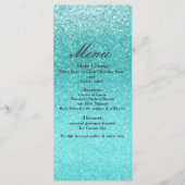 Aqua Zee Blue Glitter Sparkle Glam Party Menu (Voorkant)