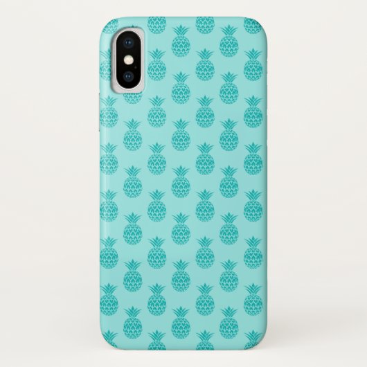 Aqua Zee Foam Blue Pineapple Pattern Case-Mate iPhone Case (Achterkant)