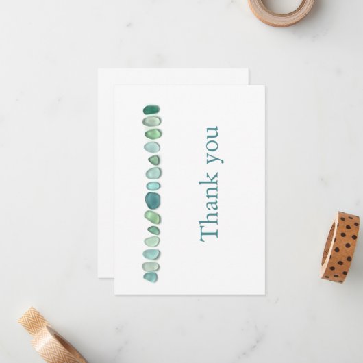 Aqua Zee Glass Flat Note Kaart Notitiekaartje (Voorkant / Achterkant in situ)