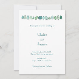 Aqua Zee Glass Wedding Invitation Kaart