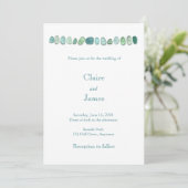 Aqua Zee Glass Wedding Invitation Kaart (Staand voorkant)