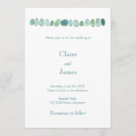 Aqua Zee Glass Wedding Invitation Kaart