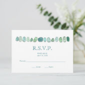 Aqua Zee Glass Wedding RSVP-kaart RSVP Kaartje (Staand voorkant)
