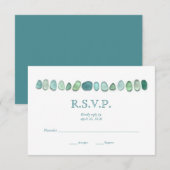 Aqua Zee Glass Wedding RSVP-kaart RSVP Kaartje (Voorkant / Achterkant)