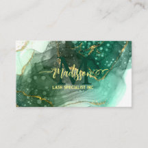 Aqua Zee Green Gold Glitter Marble Agate Monogram