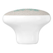 Aqua Zee Shell met Zand Textuur Keramische Knop (Zijkant)