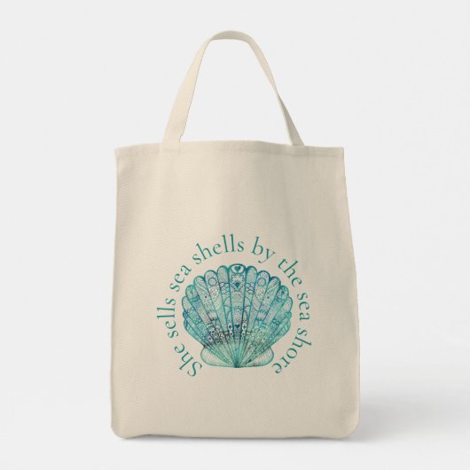 Aqua Zee Shell Tote Bag (Achterkant)