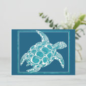 Aqua Zee Turtle Invite 2 Kaart (Staand voorkant)
