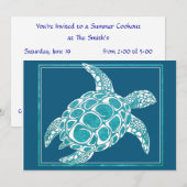 Aqua Zee Turtle Invite 2 Kaart (Voorkant / Achterkant)