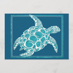 Aqua Zee Turtle Invite 2 Kaart
