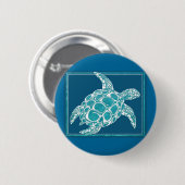 Aqua Zee Turtle Ronde Button 5,7 Cm (Voorkant /achterkant)