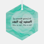 Aqua Zee Waves Memorial Keepslag Suncatcher Glas Ornament (Achterkant)