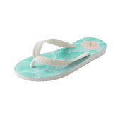 Aqua Zeemeermin Schalen | Seashell Aangepast Initi Kinder Teenslippers (Schuin)