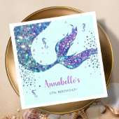 Aqua Zeemeermin Verjaardag Papier Servet
