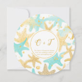 Aqua Zeester Nautisch Strand Bruiloft Save the Dat Date (Achterkant)