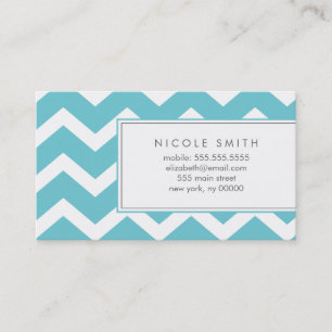 Aqua Zig Zag Chevron Patroon Bellen Kaarten