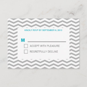 Aqua Zig Zag RSVP Kaart