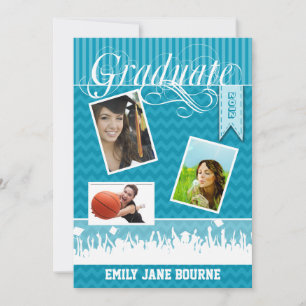 Aqua Zig Zag Senior Afbeelding Class of Aankondiging