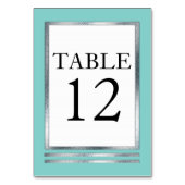 Aqua | Zilver | Wit Modern Eenvoudig Elegant Kaart (Voorkant)