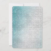 Aqua Zilveren Glam Glitz Parel Bruiloft Kaart (Achterkant)