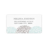  Aqua Zinnia Flower Adresetiketten Etiket (Voorkant)