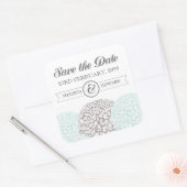 Aqua Zinnia Flowers Save the Date Stickers (Envelop)