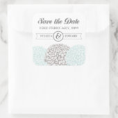 Aqua Zinnia Flowers Save the Date Stickers (Tas)