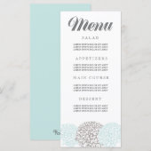  Aqua Zinnia Flowers Weddenemenkaarten Menu (Voorkant / Achterkant)