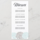  Aqua Zinnia Flowers Weddenemenkaarten Menu (Voorkant)