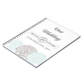  Aqua Zinnia Wedding Spiral Note Book Notitieboek (Linkerzijde)