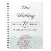 Aqua Zinnia Wedding Spiral Note Book Notitieboek (Voorkant)
