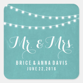 Aqua Zomer String Licht Bruiloft Stickers