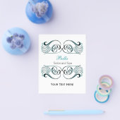 aqua , zwart en wit Chic Zakelijke Flyers (Enkel)